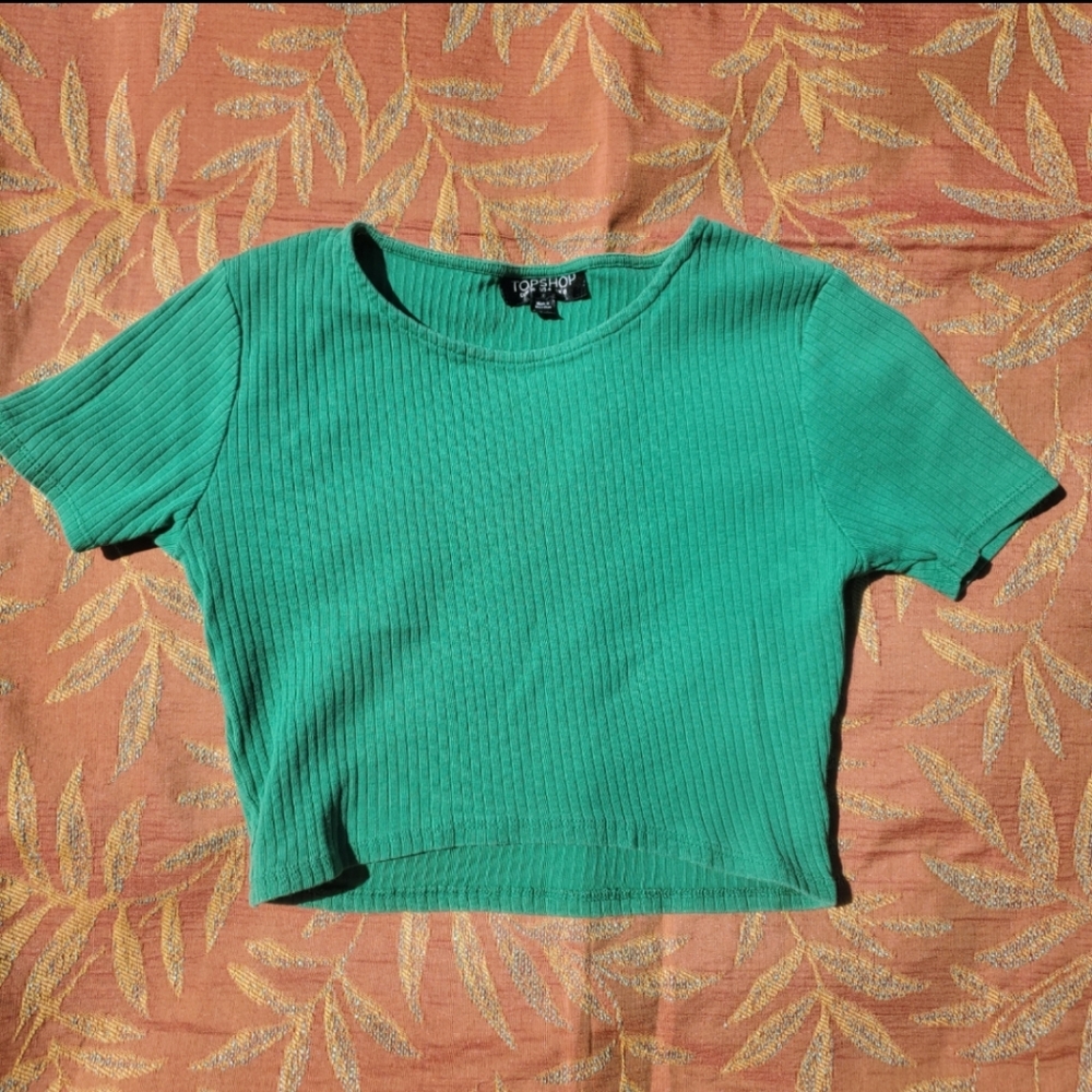 Green Crop Top by Topshop